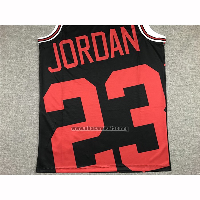 Camiseta Chicago Bulls Michael Jordan NO 23 Mitchell & Ness Big Face Negro